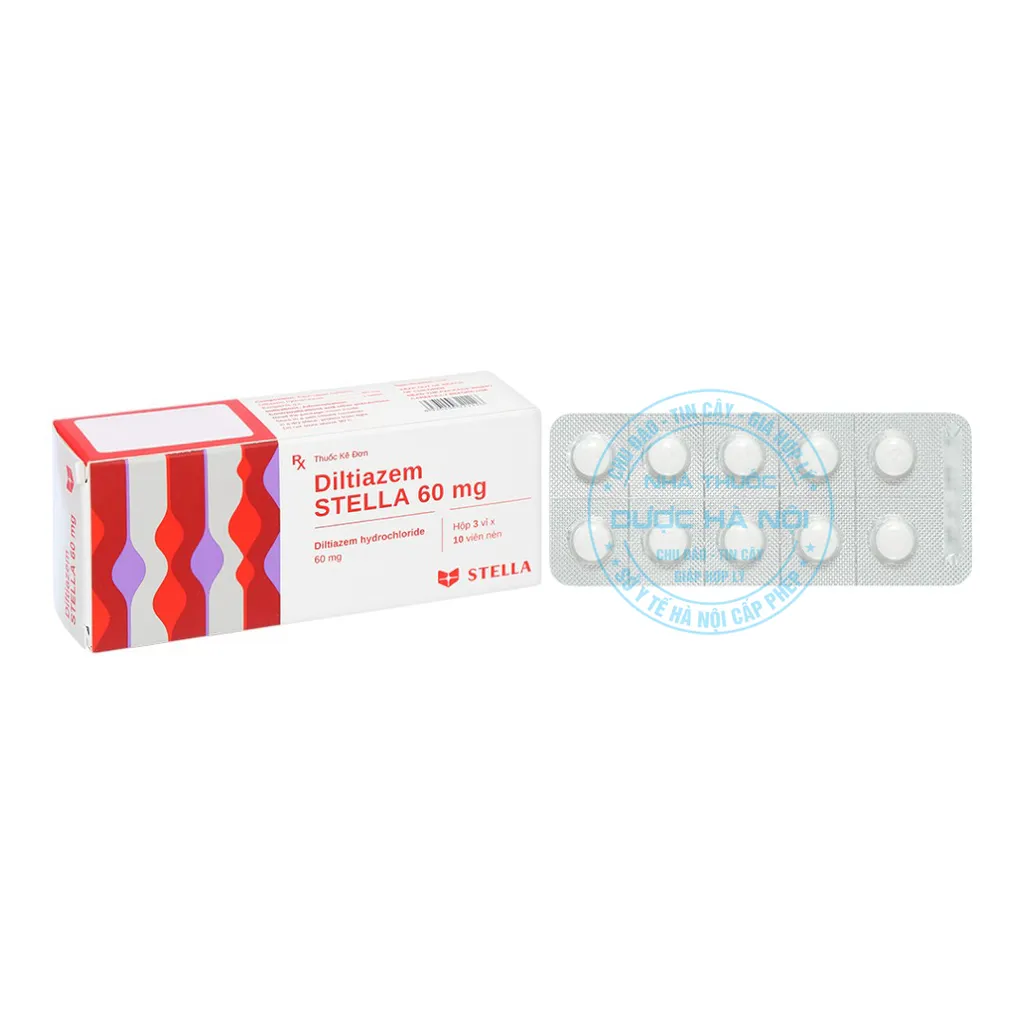 Diltiazem: Lựa Chọn Vừa Hạ Áp Vừa Chống Loạn Nhịp An Toàn, Hiệu Quả 7 Hộp thuốc Diltiazem Stella 60mg