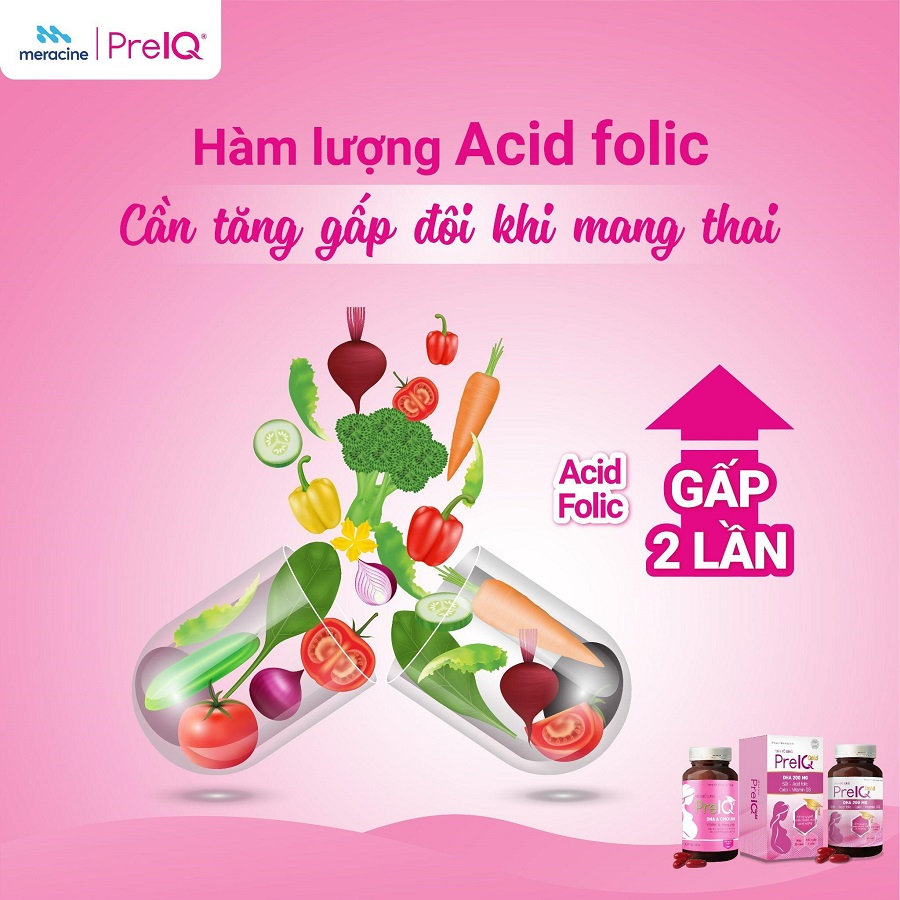bà bầu bổ sung sắt và acid folic