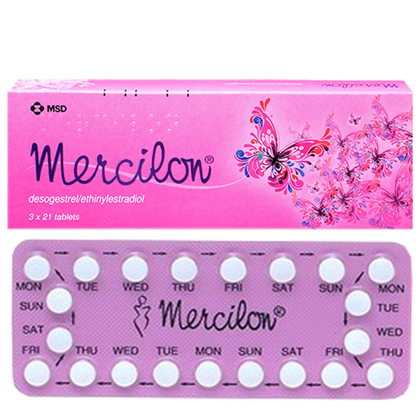 Hộp thuốc tránh thai Mercilon chứa Desogestrel