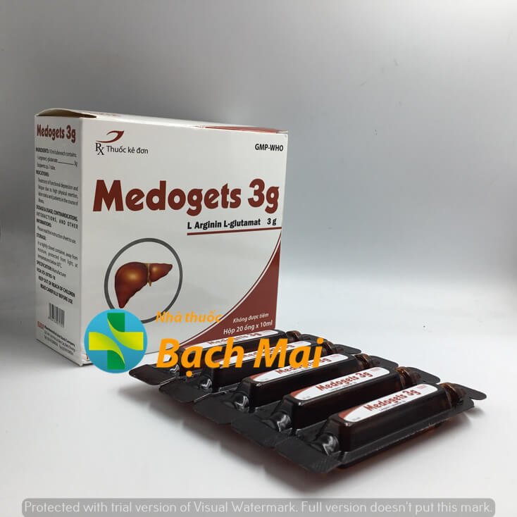 Arginine Glutamate: Hỗ Trợ Giải Độc Amoniac, Bảo Vệ Tế Bào Gan 8 Medogets 3g điều trị suy gan
