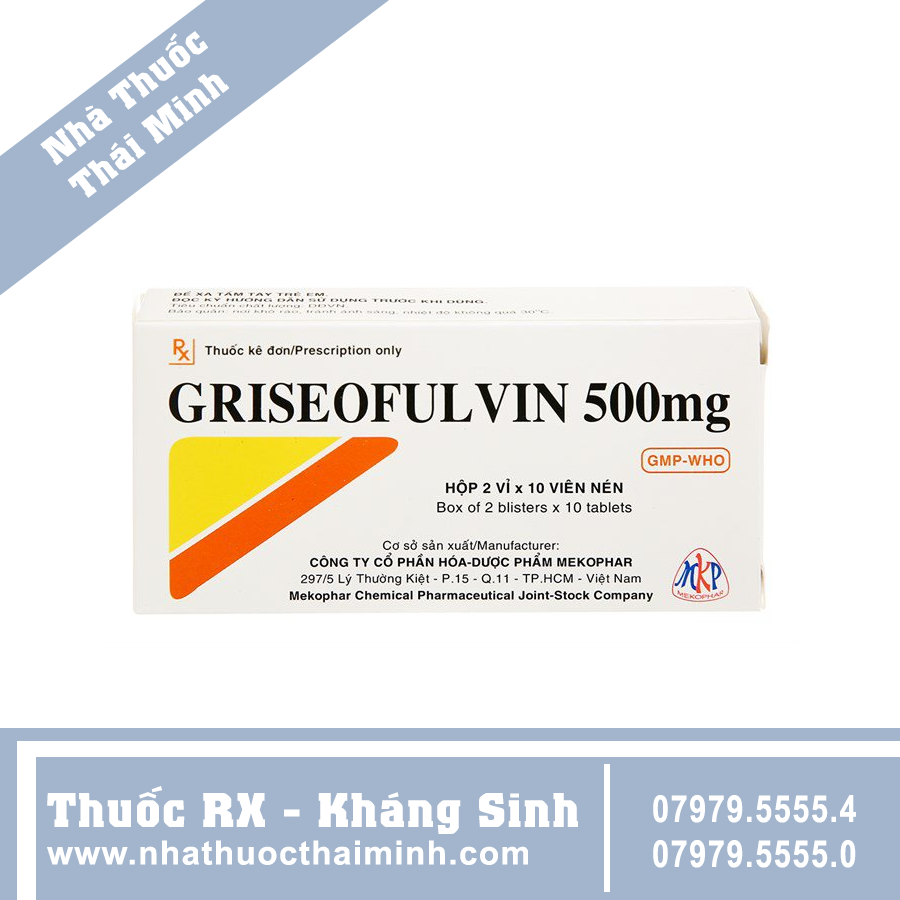 Griseofulvin hộp thuốc 500mg