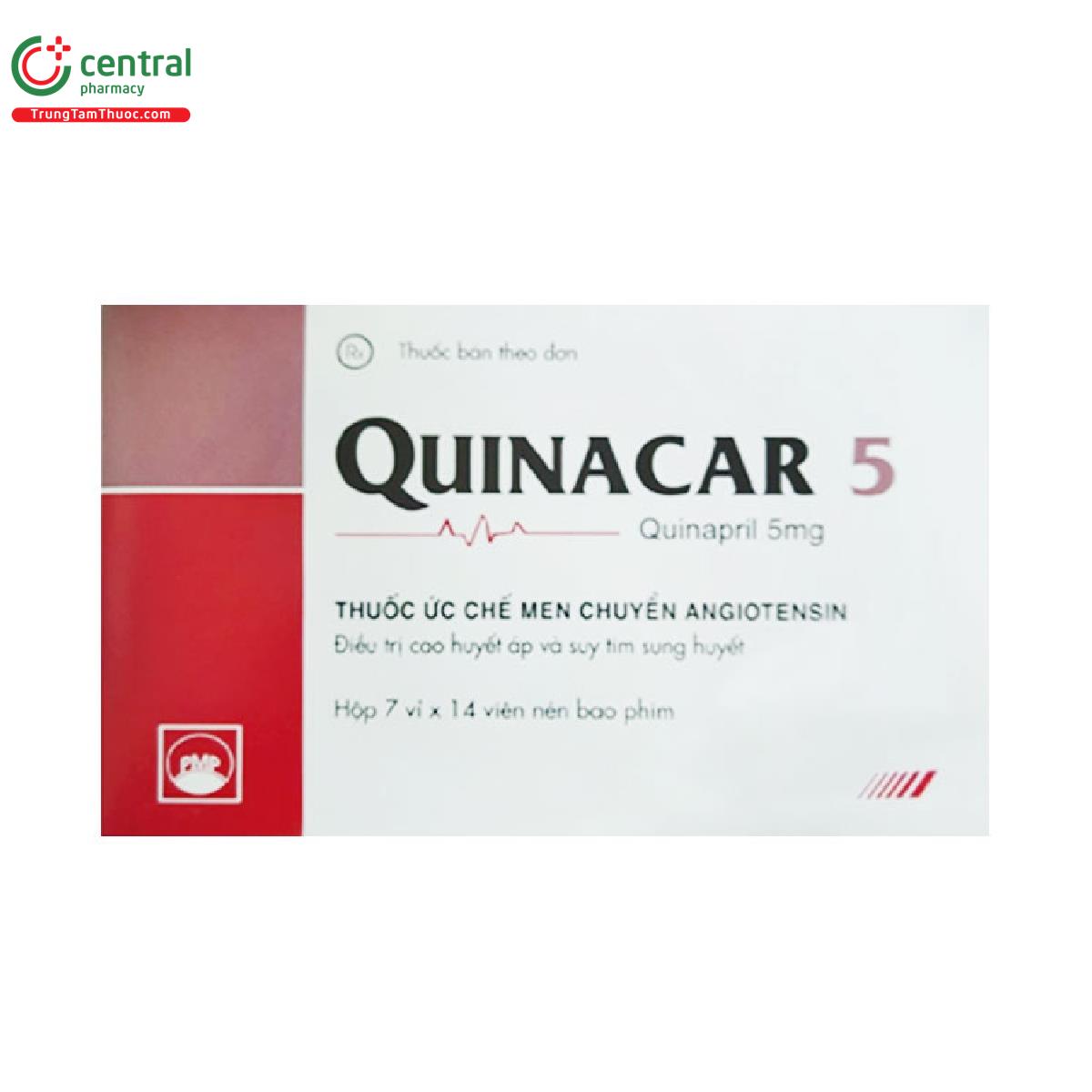 Thuốc Quinapril (Quinacar 5mg)