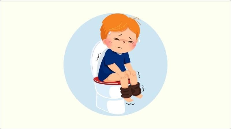 Minh họa cơ chế táo bón trong ruột