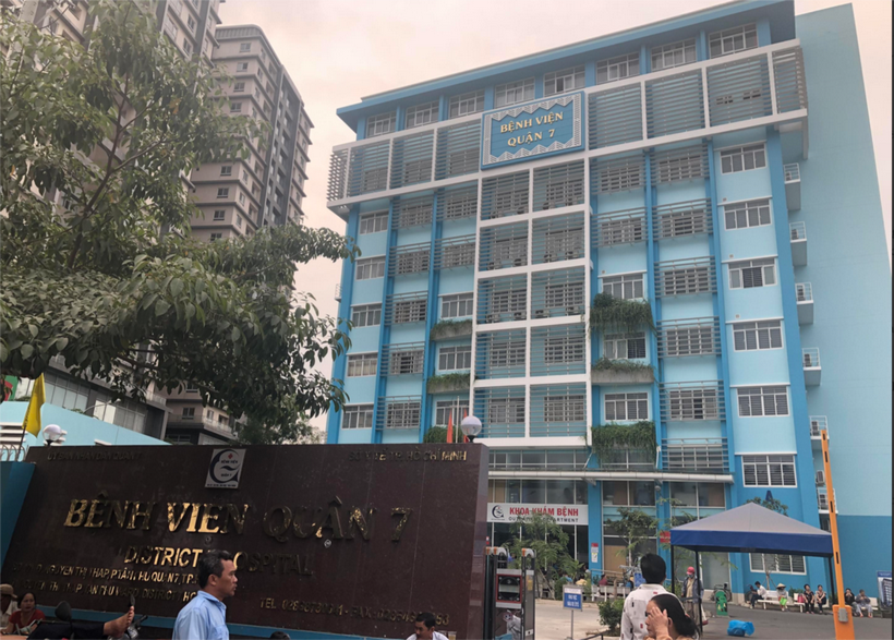 Khu tiếp nhận bệnh nhân tại Bệnh viện Quận 7